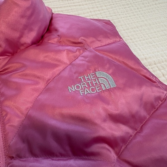 The North Face 550 Puffer Vest Goose Down Women's Sz Large Pink Full Zip - Picture 2 of 16